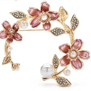 Blush Floral Gold Brooch